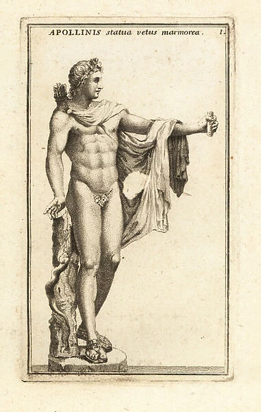 Marble statue of Apollo Belvedere. 1779 (engraving)