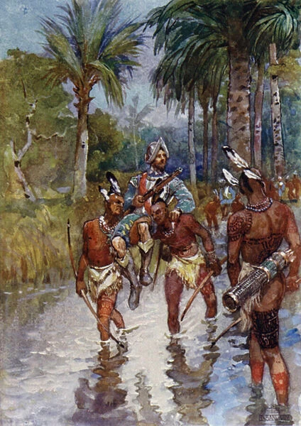 A march through the swamps (colour litho)