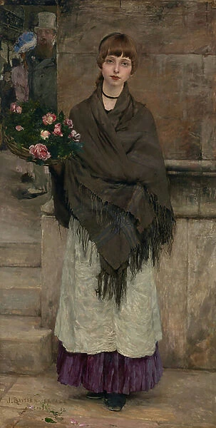 Marchande de fleurs a Londres, 1882 (oil on canvas)