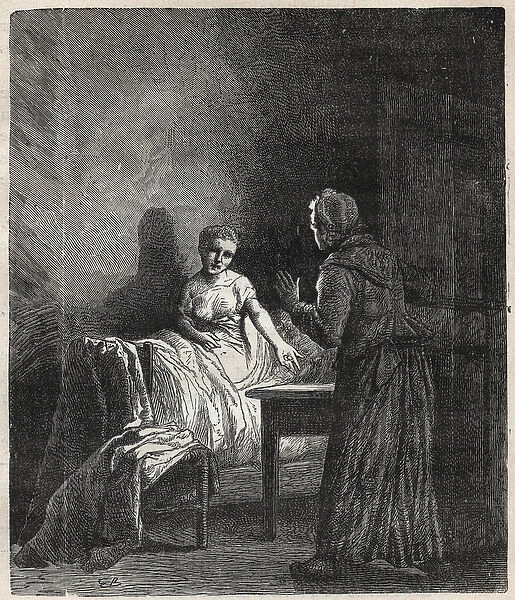 Marguerite enters Fantines room and Fantine shows him two Napoleons (coin