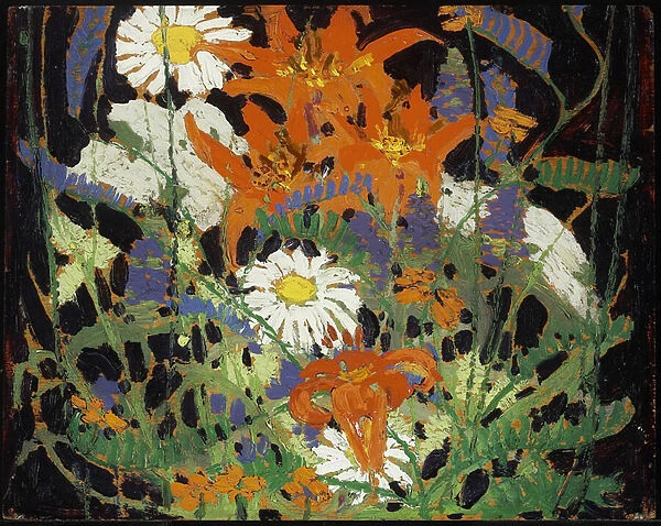 Marguerites, Wood Lilies and Vetch, c. 1916 (oil on panel)