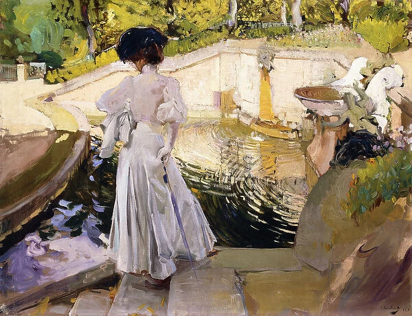 Maria looking at the Fishes, Granja, 1907 (oil on canvas)