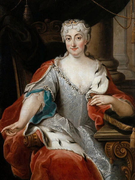 Marie-Clementine Sobieska (Marie Clementine) - Portrait of Maria Clementina Sobieska (1702-1735) - Ghezzi, Pier Leone (1674-1755) - ca 1735 - Oil on wood - 115x86 - Wilanow Palace Museum