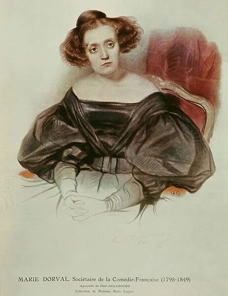 Marie Dorval (1798-1849) in Costume, 1831 (w  /  c on paper)