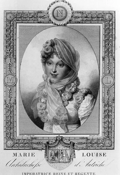Marie-Louise of Austria (1791-1847) 2nd wife of Napoleon I, Imperator of France in 1810-1814 (engraving)