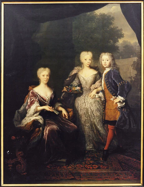 Marie Louise de Hesse Cassel, princesse d Orange avec ses enfants