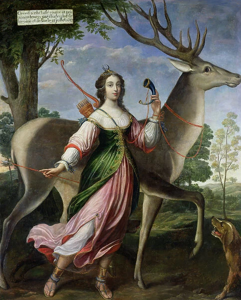 Marie de Rohan-Montbazon (1600-79) Duchess of Chevreuse as Diana the Huntress (oil