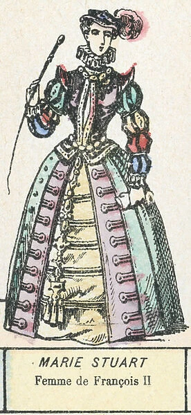 Marie Stuart, Femme de Francois II (coloured engraving)