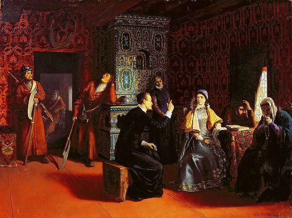 Marina Mniszech under Arrest with A Priest, 1883 (oil on canvas)
