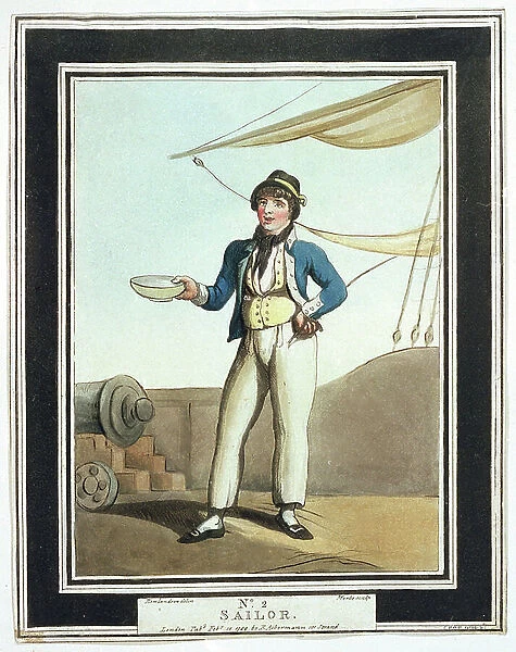 Mariner, during the time of Horatio Nelson (1758-1805), assigned to various jobs according to their abilities, some worked on the masts loaded on the wing, others on the upper deck, responsible for the anchor