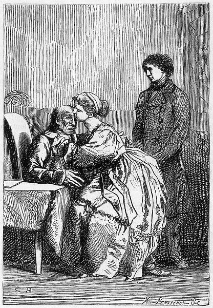 Marius and Cosette visit Jean Valjean sick - in 'Les Miserables'