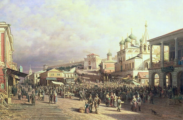 Market in Nishny, Novgorod, 1872 (oil on canvas)