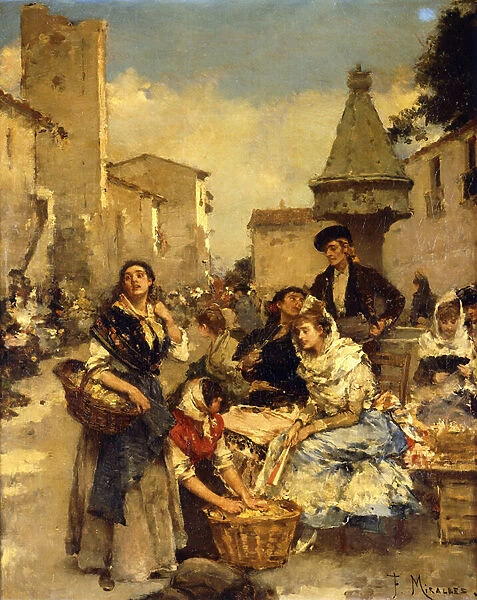 In the Market, (oil on canvas)