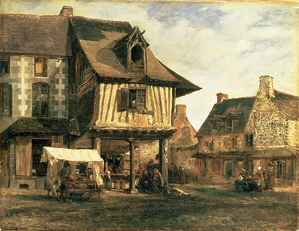 Market Place in Normandy, c. 1832 (panel)