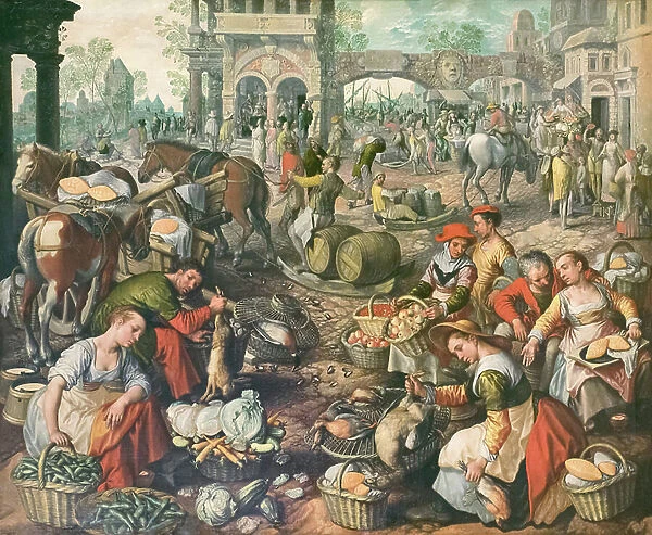 Market square, Joachim Beuckelaer (oil on canvas)