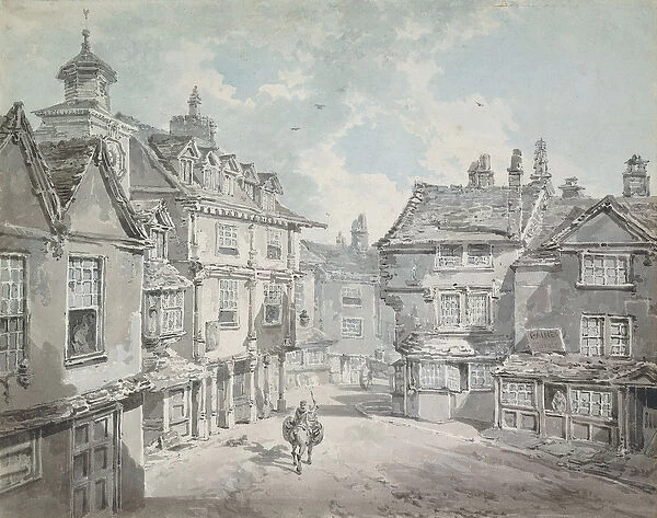 Market Street, Lichfield, (pencil and watercolour)