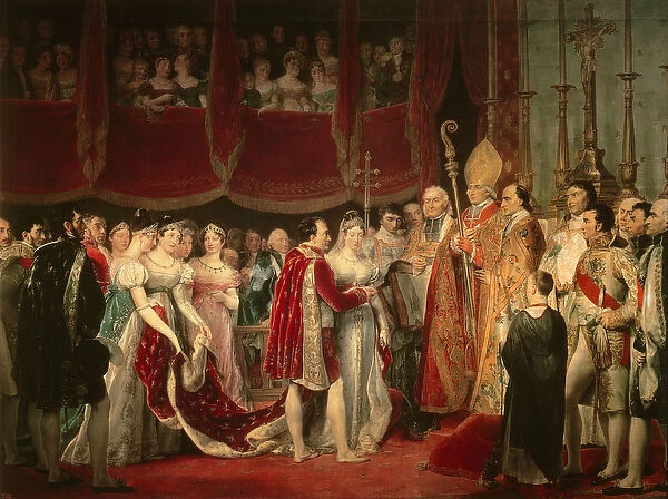 The marriage ceremony of Napoleon I and Archduchess Marie-Louis on 2nd April 1810