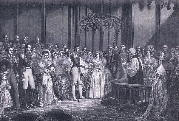 Marriage of Queen Victoria AD 1840 (litho)