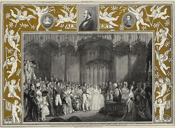 The Marriage of Queen Victoria and Prince Albert of Saxe-Coburg and Gotha at St Jamess Palace, 10 February 1840 (engraving)
