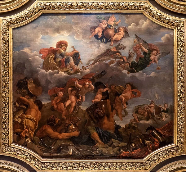 Mars on his Chariot Pulled by Wolves, 1673 (oil on canvas)