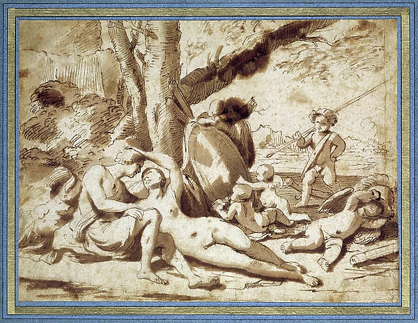 Mars and Venus, 17th century (drawing)