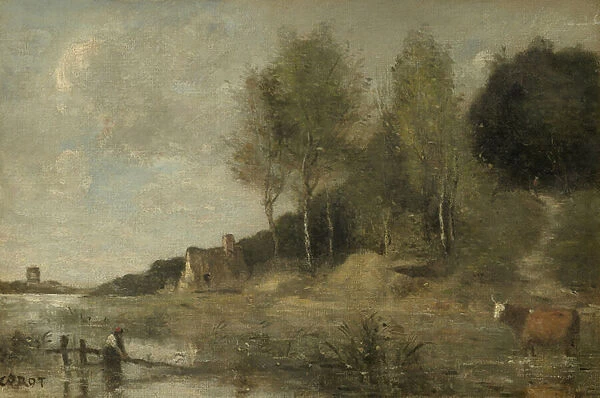 Marsh at Boves, near Amiens (oil on canvas)