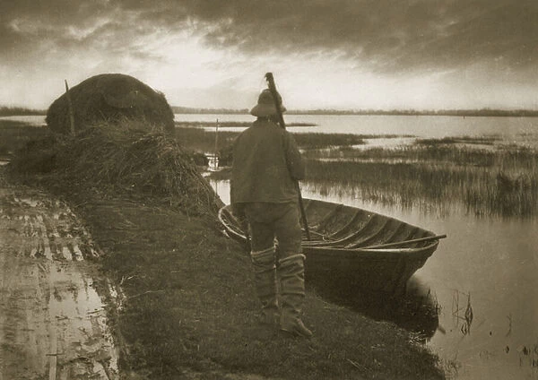 Marsh Man on his way to cut Schoof-stuff, c. 1886 (photo)