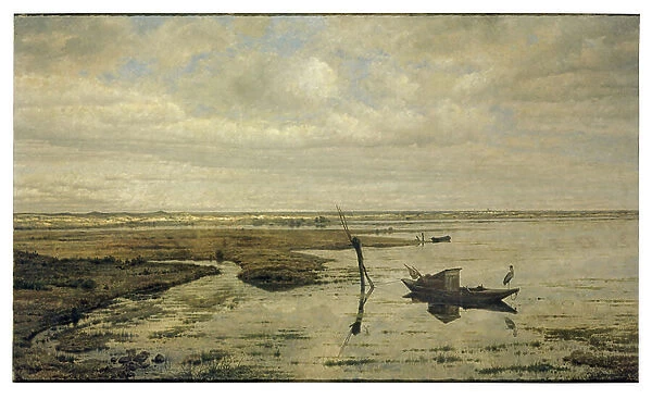 Marsh near Putte (oil on panel)