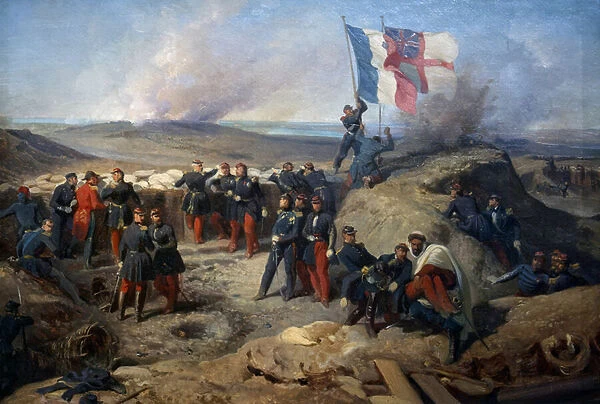 Marshal Aimable Pelissier and his staff at Sebastopol on 8th September 1855, c