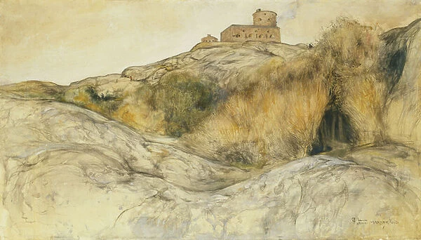 Marstrand Castle; Marstrands Fastning, 1893 (charcoal, pen and black ink