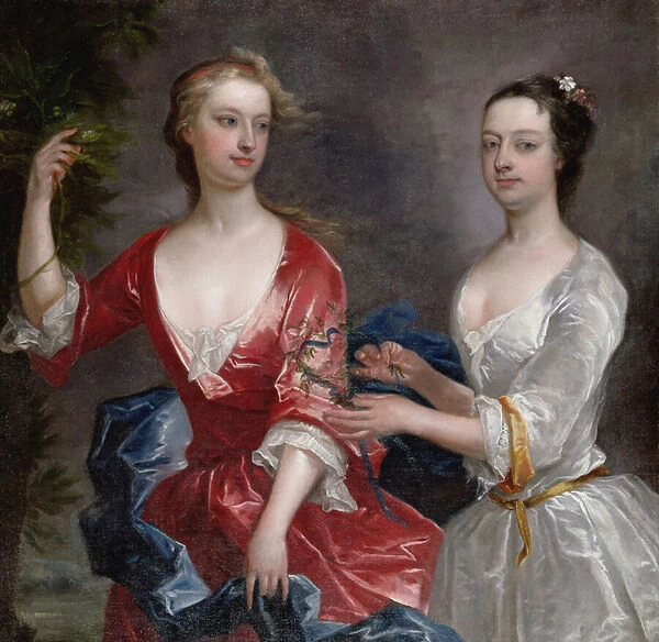Martha and Teresa Blount (oil on canvas)
