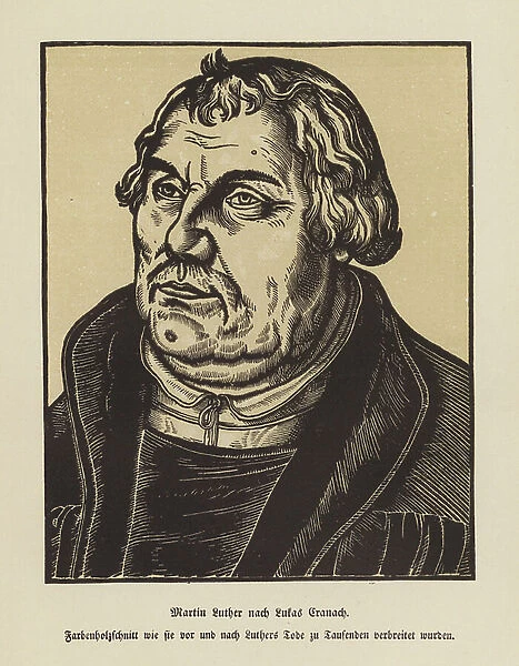 Martin Luther, German Protestant reformer (engraving)