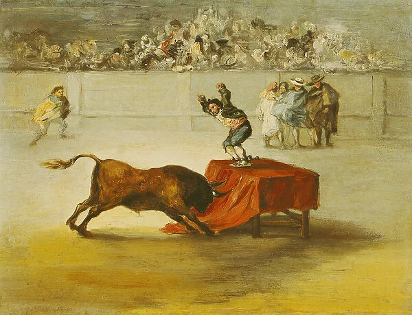 Martinchos Other Folly in the Bull Ring at Saragossa, after a painting by Francisco Goya