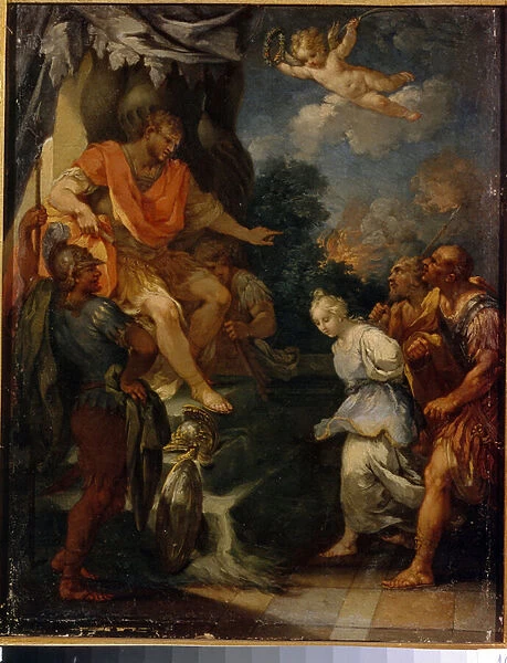 Martyr devant le proconsul. (Persecution des chretiens dans l empire romain). Peinture de Michele Rocca (vers 1670-vers 1751), huile sur toile. Art italien (Parme), fin 17e-18e siecle, art baroque