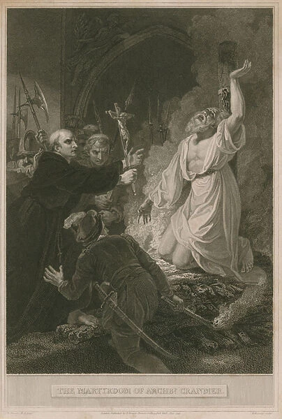 The martyrdom of Archbishop Cranmer (engraving)