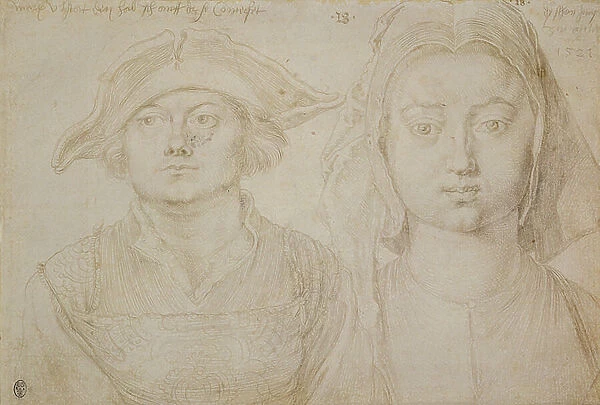 Marx Ulstat; The Beautiful Young Woman of Antwerp, c.1520-21 (silverpoint, primed on ivory-coloured laid paper)
