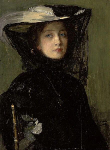 Mary in Black, (oil on panel)