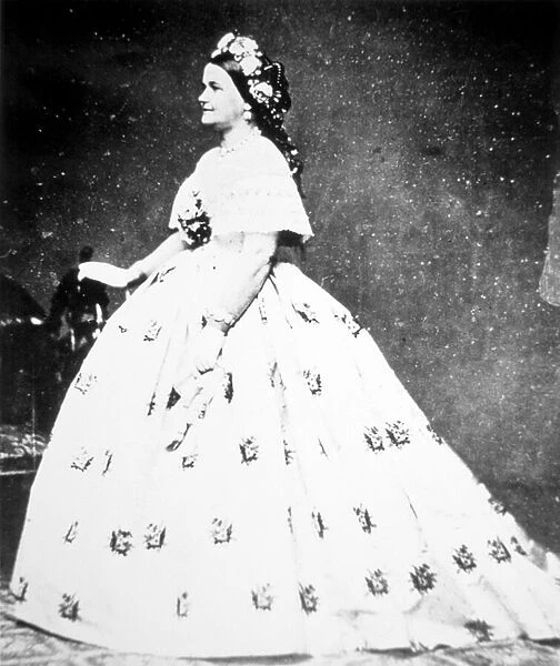Mary Lincoln (1818-82) 1861 (b  /  w photo)