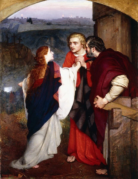 Mary Magdelene giving news of the Resurrection to the Disciples, 1860 (oil on canvas)