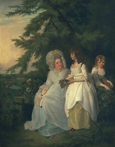 Mary Margaret Wood and two of her daughters, 1787 (oil on canvas)