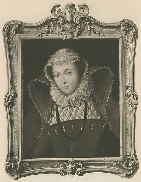 Mary Queen Of Scots, from the painting in the Bodleian Library (litho)