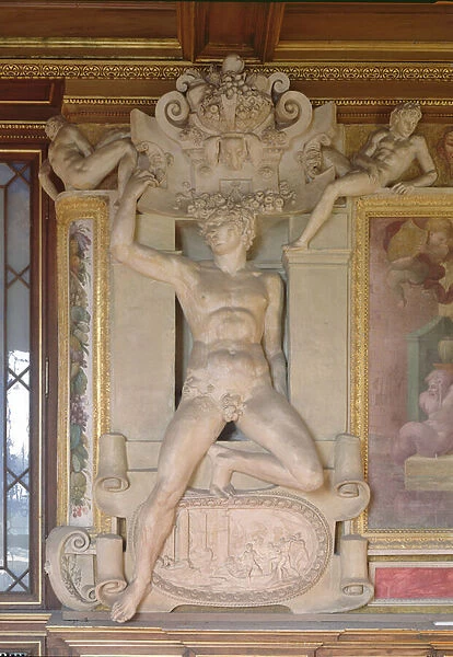 Masculine figure from the Gallery of Francois I (1494-1547) 1535-40 (stucco)