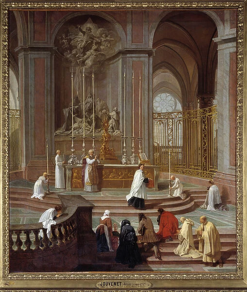 The Mass of the Canon of La Porte or the Master Altar of Notre-Dame de Paris Painting by
