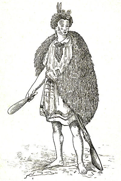 Matutaera chieftain of the Maori, Waikato tribes, New Zealand Auckland (engraving)