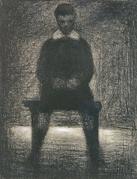 Maurice Appert Seated, c. 1886-88 (conte crayon and gouache on paper)
