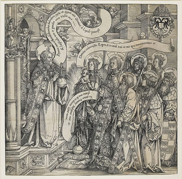 Maximilian Presented by his Patron Saints to the Almighty, 1519 (woodcut)