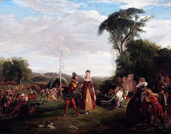 May Day in Queen Elizabeth's Time 1821 (oil on canvas)