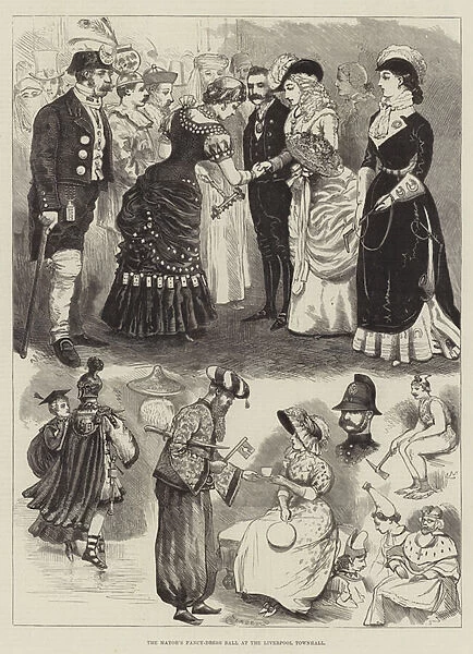 The Mayors Fancy-Dress Ball at the Liverpool Townhall (engraving)
