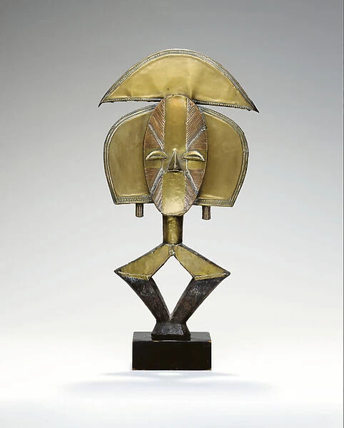 Mbulu Ngulu, A Kota Reliquary Figure (brass, copper & iron)