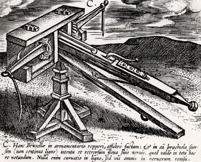 Framed Print : Mechanical crossbow on stand (euthytonon) Framed Print : Mechanical crossbow on stand (euthytonon)